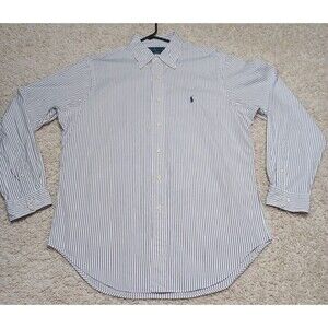 Ralph Lauren Shirt White Purple Blue colorful Business Men’s Size 16 34 / 35
